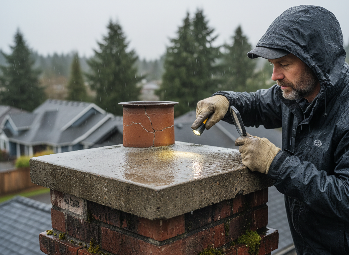 How to Check Chimney Crowns for Cracks in Wet Climates